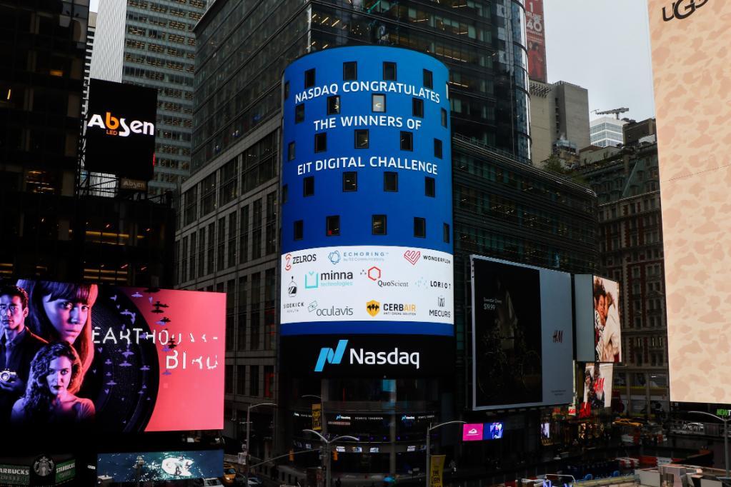 LORIOT Logo displayed on the Nasdaq screen