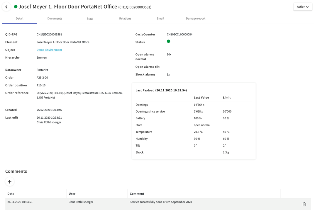 MyPortanet dashboard