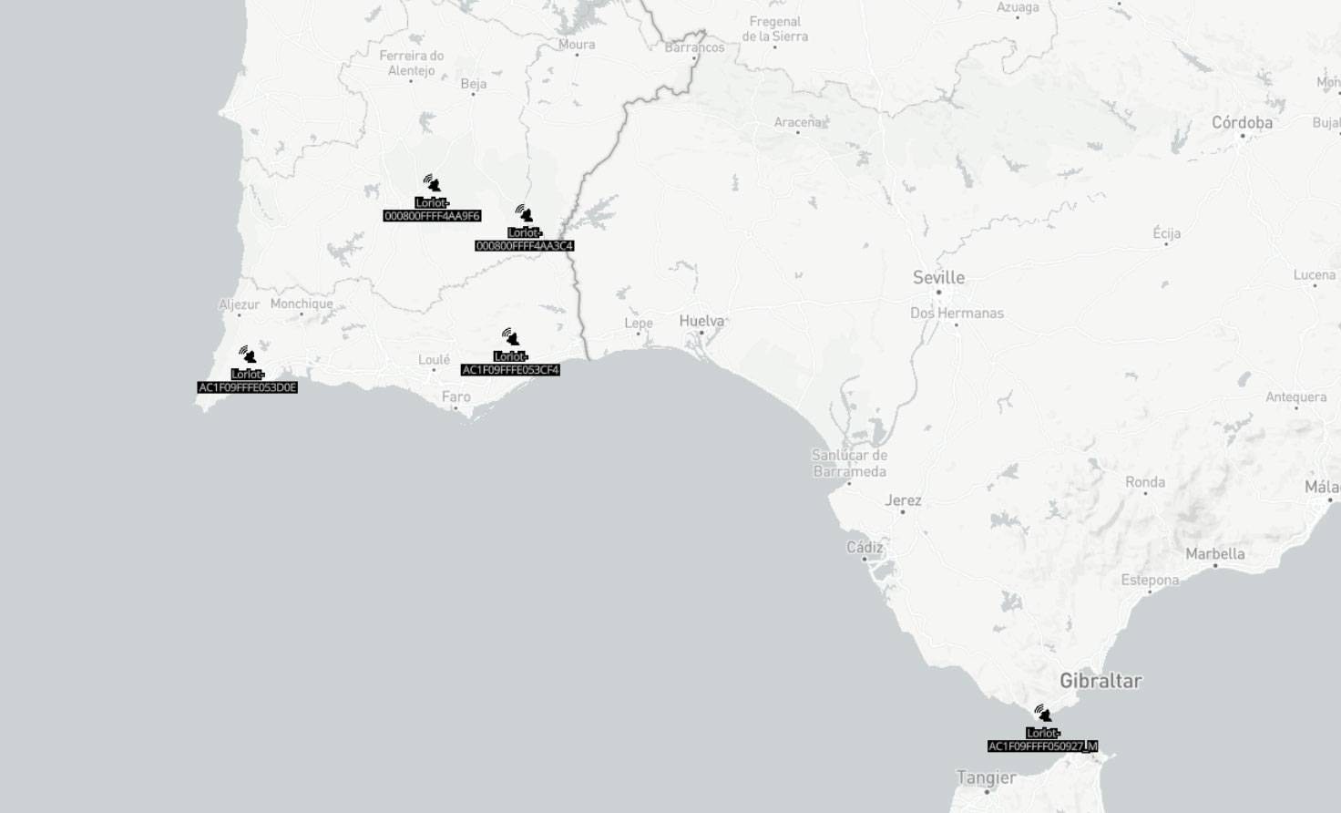 wildlife monitorin - LoRaWAN gateway locations